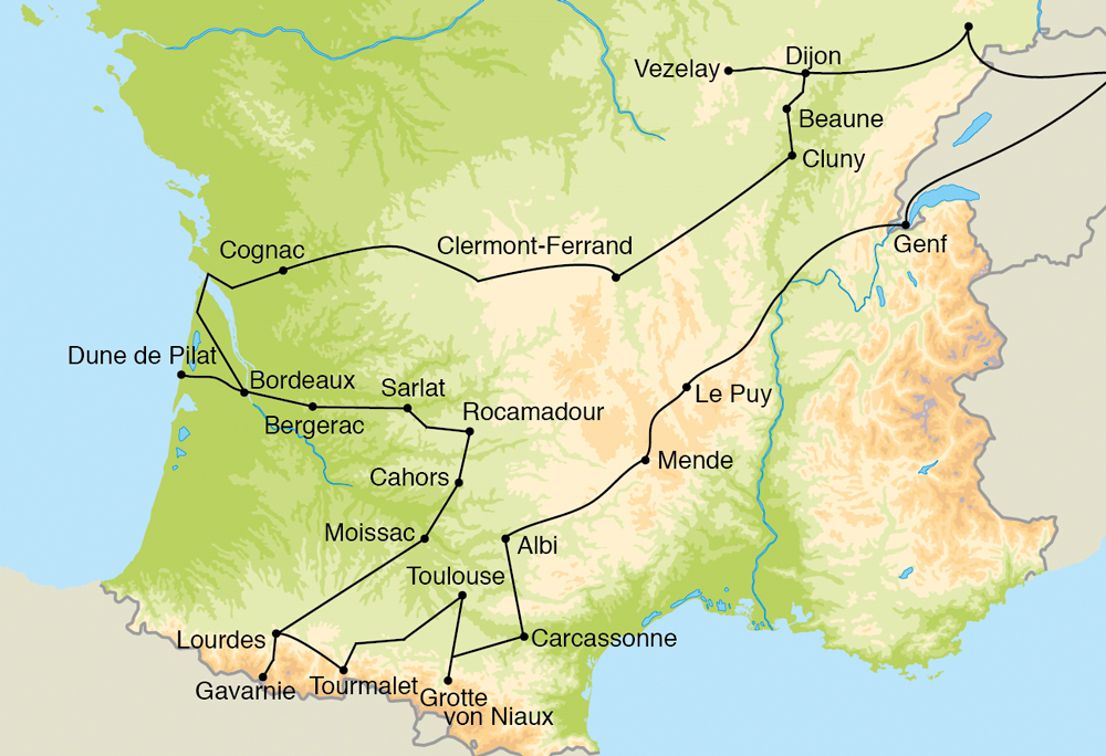 Burgund Auvergne Bordeaux Südfrankreich (Busreise)